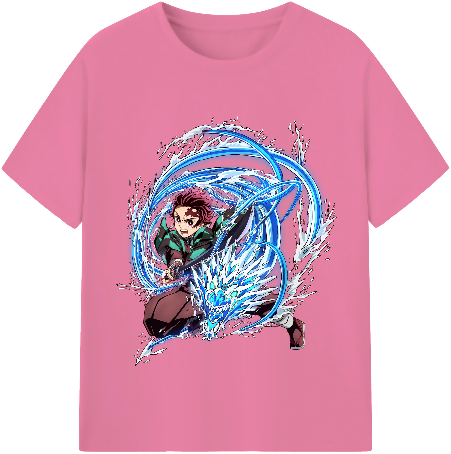 （画像用） 鬼滅の刃 竈門 炭治郎／かまど たんじろう Kamado Tanjirou 綿100％半袖Tシャツ（フロントプリント）